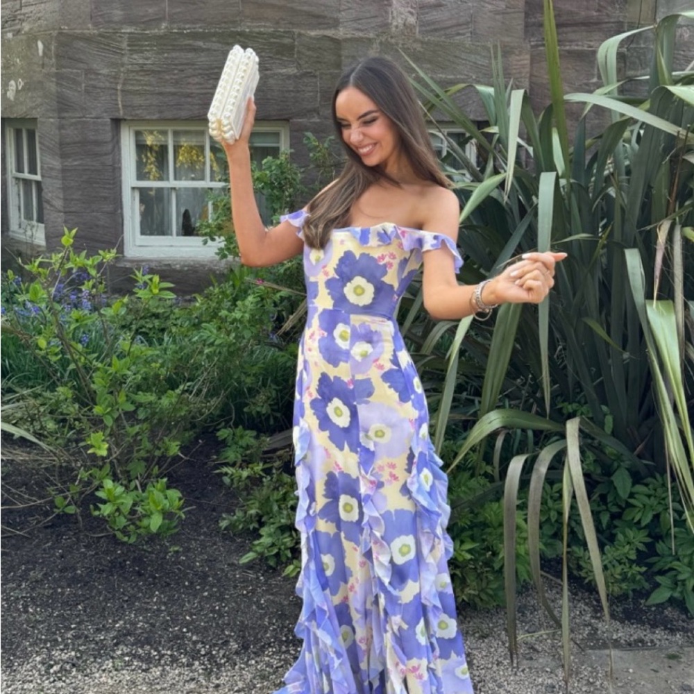 Elegant Purple Floral Maxi Dress
